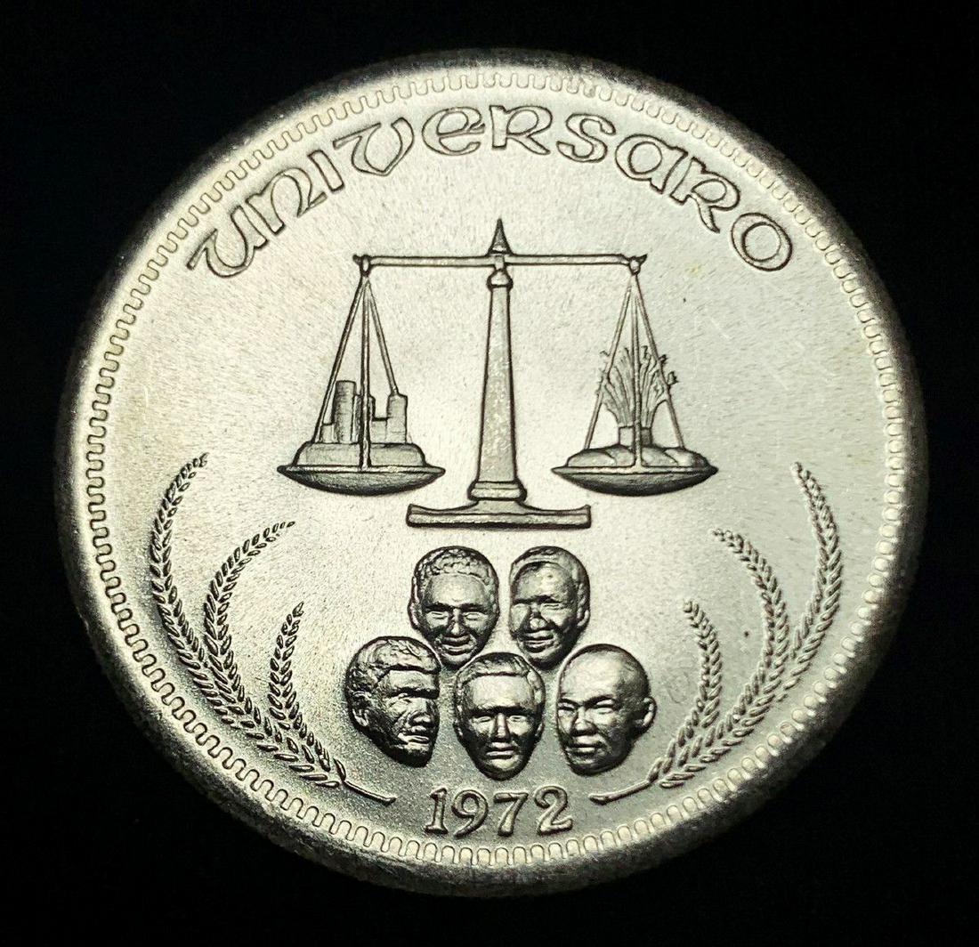 1972 Universaro World Trade 1 OZ .999 Fine Silver: WINNER SHALL RECEIVE THE EXACT COIN SHOWN HERE