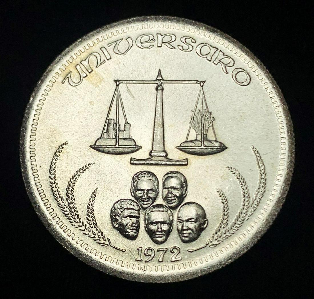 1972 Universaro World Trade 1 OZ .999 Fine Silver: WINNER SHALL RECEIVE THE EXACT COIN SHOWN HERE