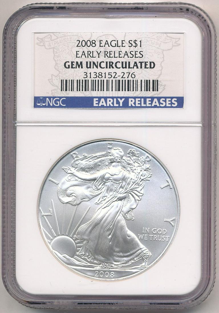 2008 Early Release Gem Uncirculated Silver Eagle NGC (1 of 2)