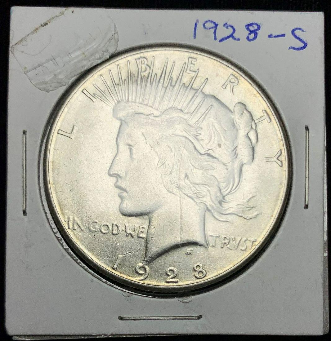 1928-S Peace Silver Dollar Choice AU (1 of 2)