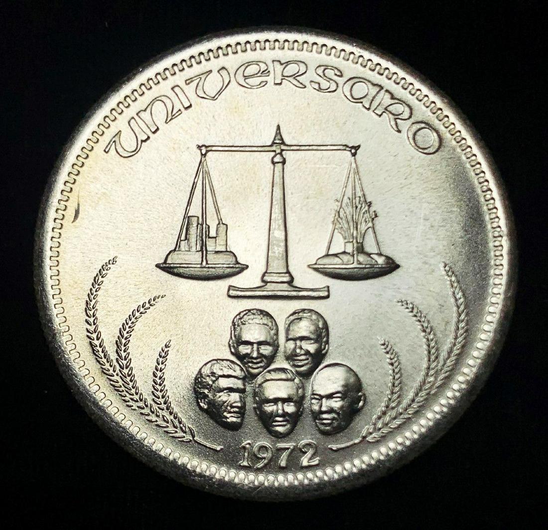 1972 Universaro World Trade 1 OZ .999 Fine Silver: WINNER SHALL RECEIVE THE EXACT COIN SHOWN HERE