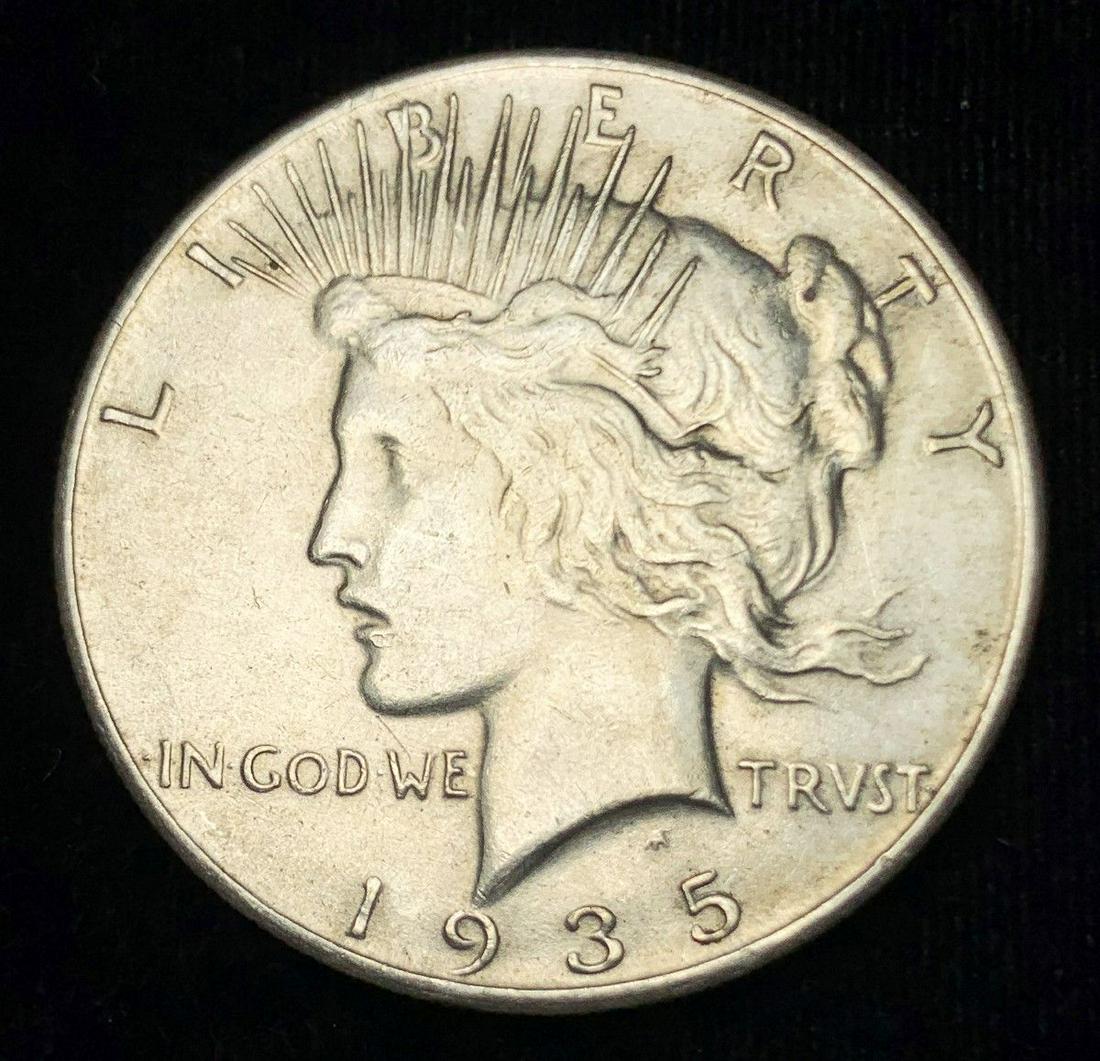 1935-P Peace Silver Dollar Choice AU (1 of 2)
