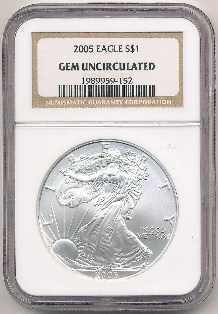 2005 American Silver Eagle Gem Uncirculated NGC (1 of 2)