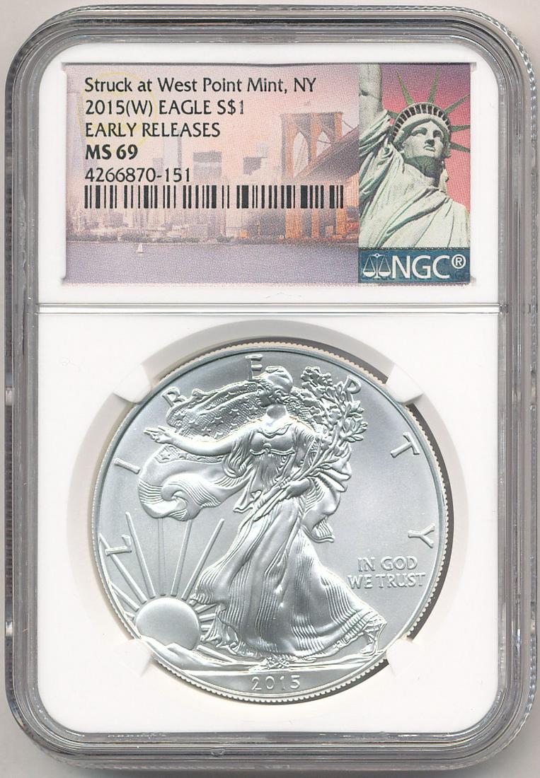 2015-W Early Release American Silver Eagle NGC MS69 (1 of 2)