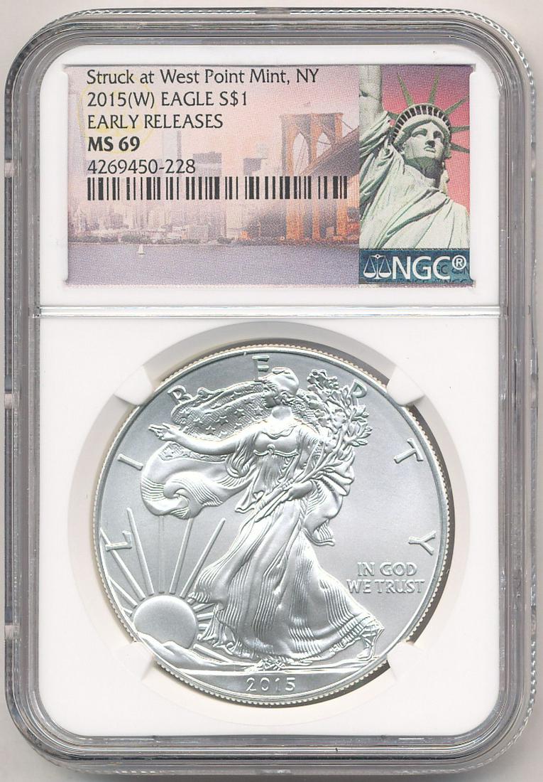 2015-W American Silver Eagle Early Release NGC MS69 (1 of 2)