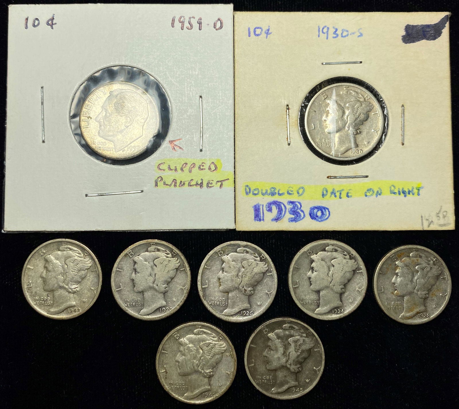 Rare Mint Error Dimes (9 pieces) (1 of 7)