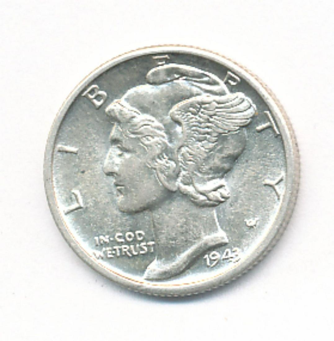 1943 MERCURY DIME MS65 FSB (1 of 2)