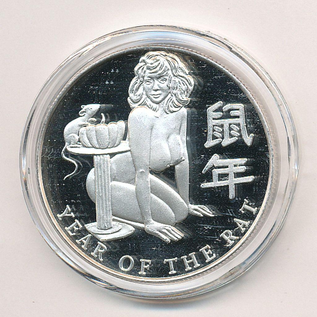 YEAR OF THE RAT ERADICATE NAKED LADY .999 SILVER ROUND: WINNER SHALL RECEIVE THE EXACT COIN SHOWN HERE