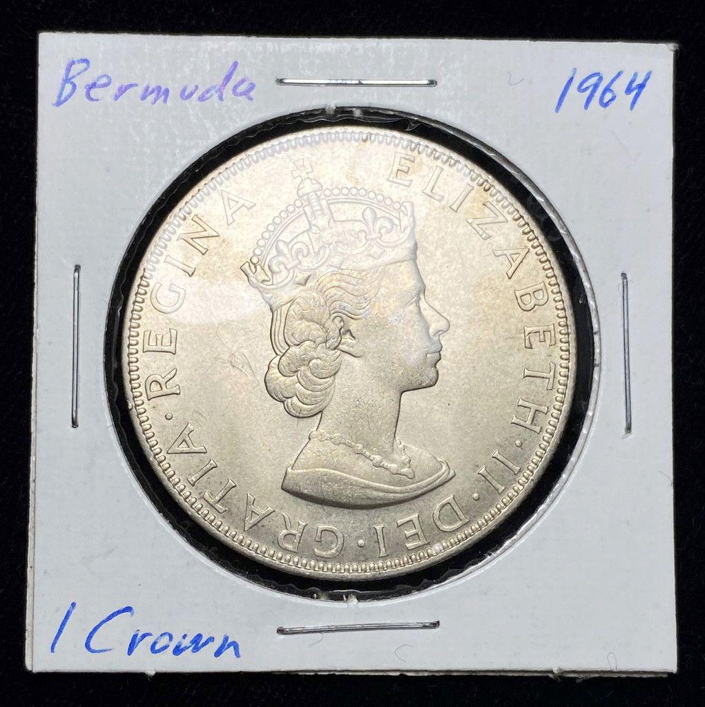 1964 Bermuda 1 Crown Silver Coin (1 of 2)