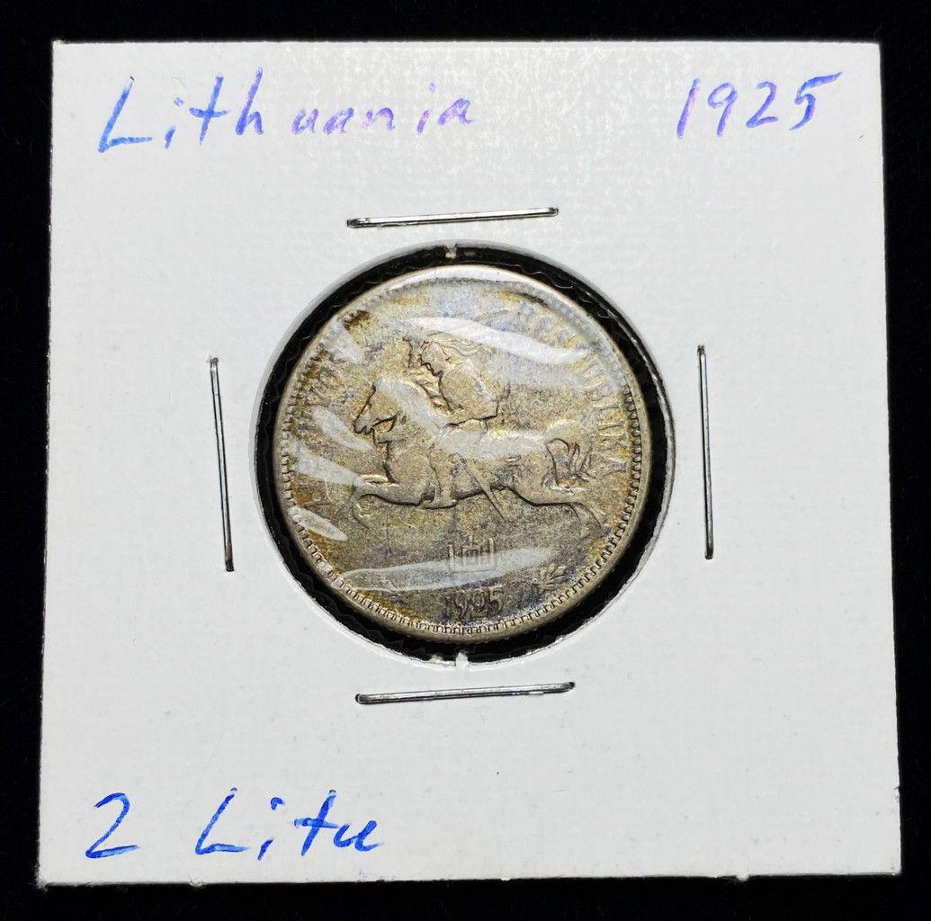 1925 Lithuania 2 Litu Silver Coin (1 of 2)