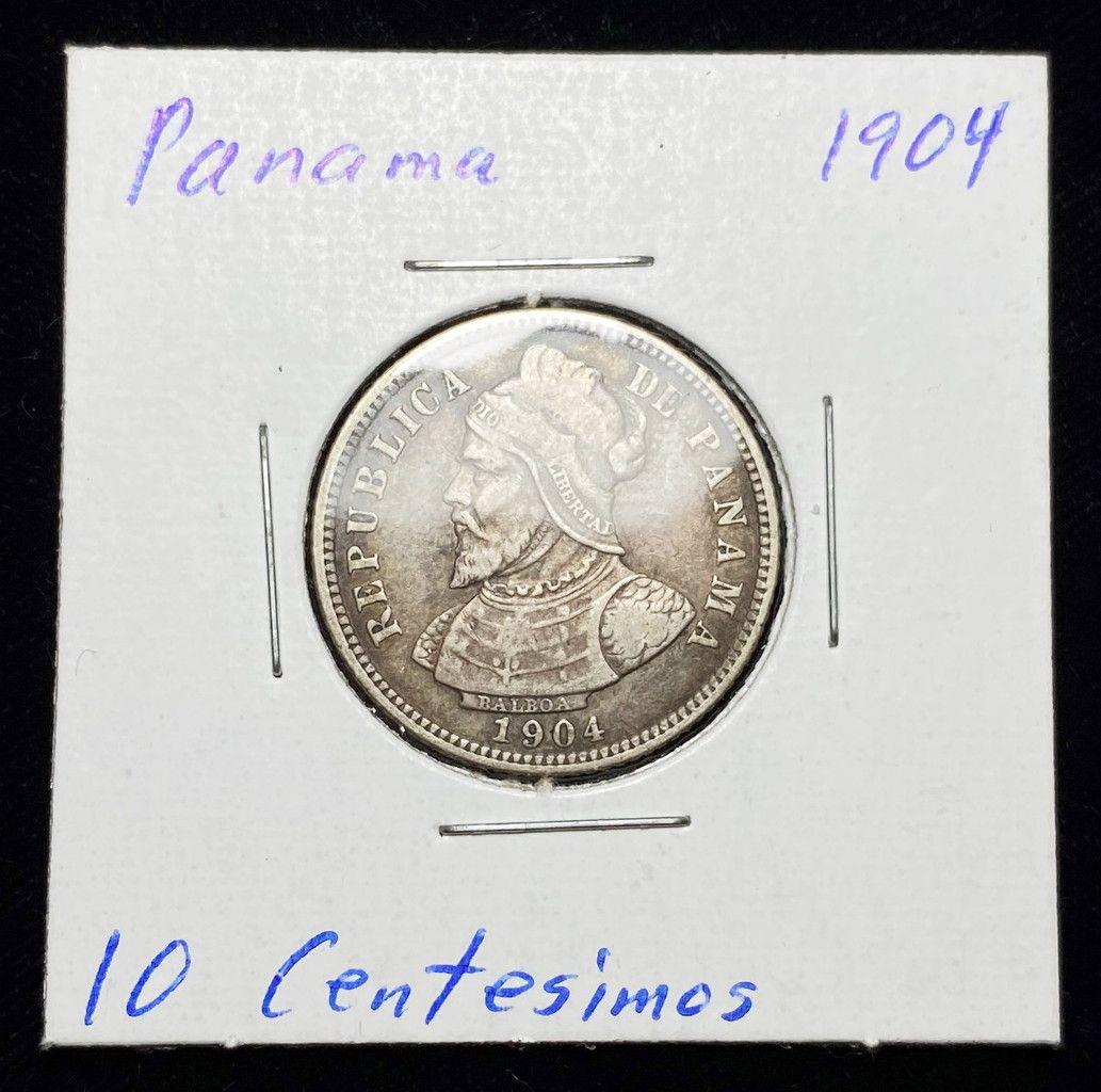 1904 Panama 10 Centesimos Silver Coin (1 of 2)