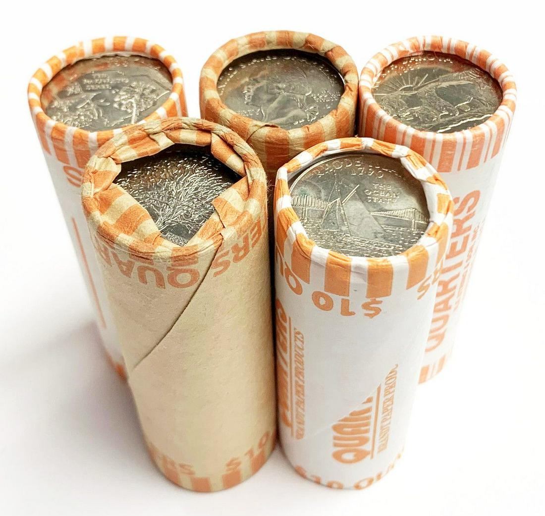 Bank Wrapped BU Rare 25C $50 Face: WINNER SHALL RECEIVE THE EXACT (5) ROLLS OF QUARTERS SHOWN HERE