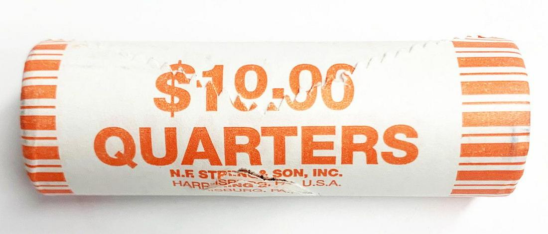 Bank Wrapped BU Rare 25C $10 Face: WINNER SHALL RECEIVE THE EXACT ROLL OF QUARTERS SHOWN HERE