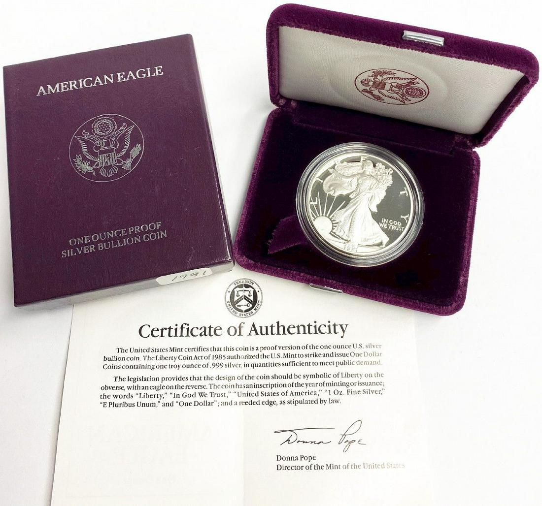1991 Proof American Silver Eagle (1 of 5)