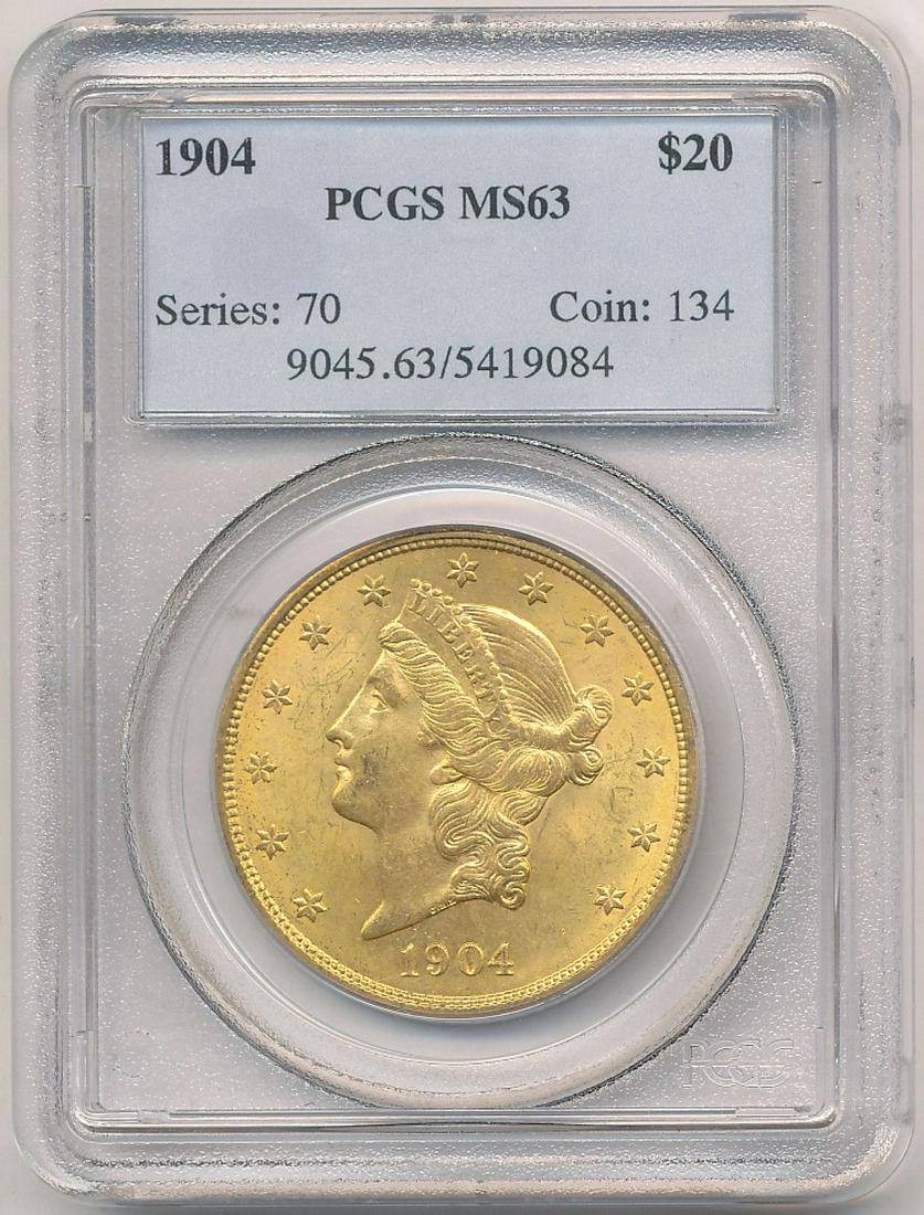 1904 $20 Liberty Gold PCGS MS63 (1 of 2)