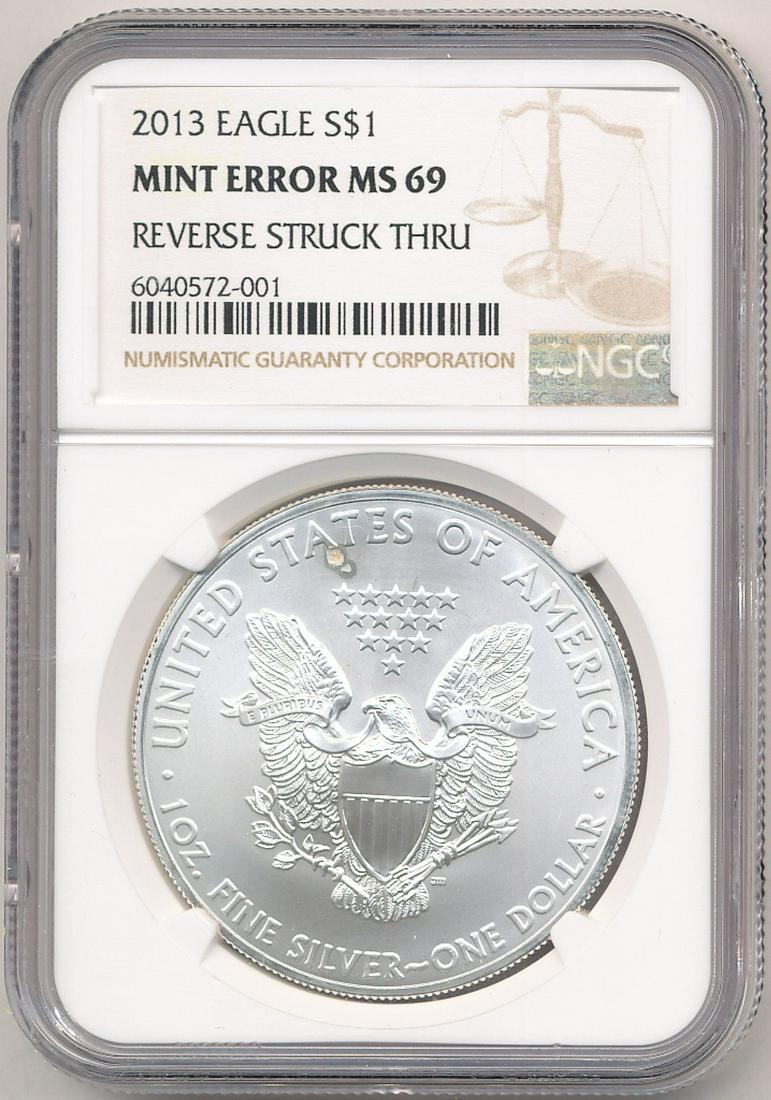 Mint Error 2013 American Silver Eagle NGC MS69 (1 of 2)