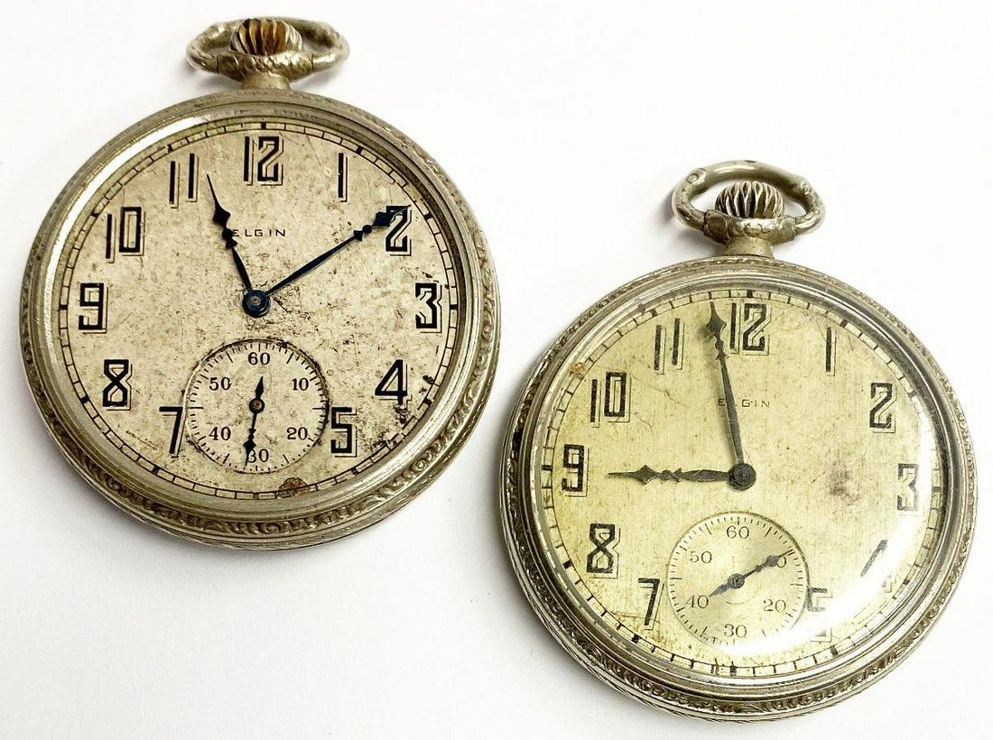 Pair (2) Elgin Pocket Watches 15 Jewel Movement (1 of 13)