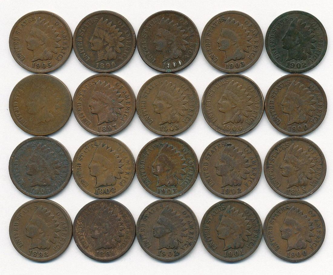 ROLL (20) INDIAN HEAD CENTS (1879-1906) (1 of 6)