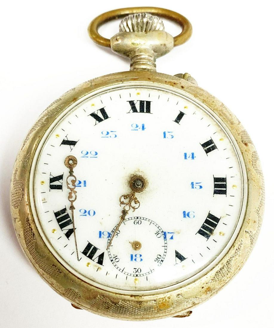 Swiss Ladies Pocket Watch Silver Case (1 of 8)