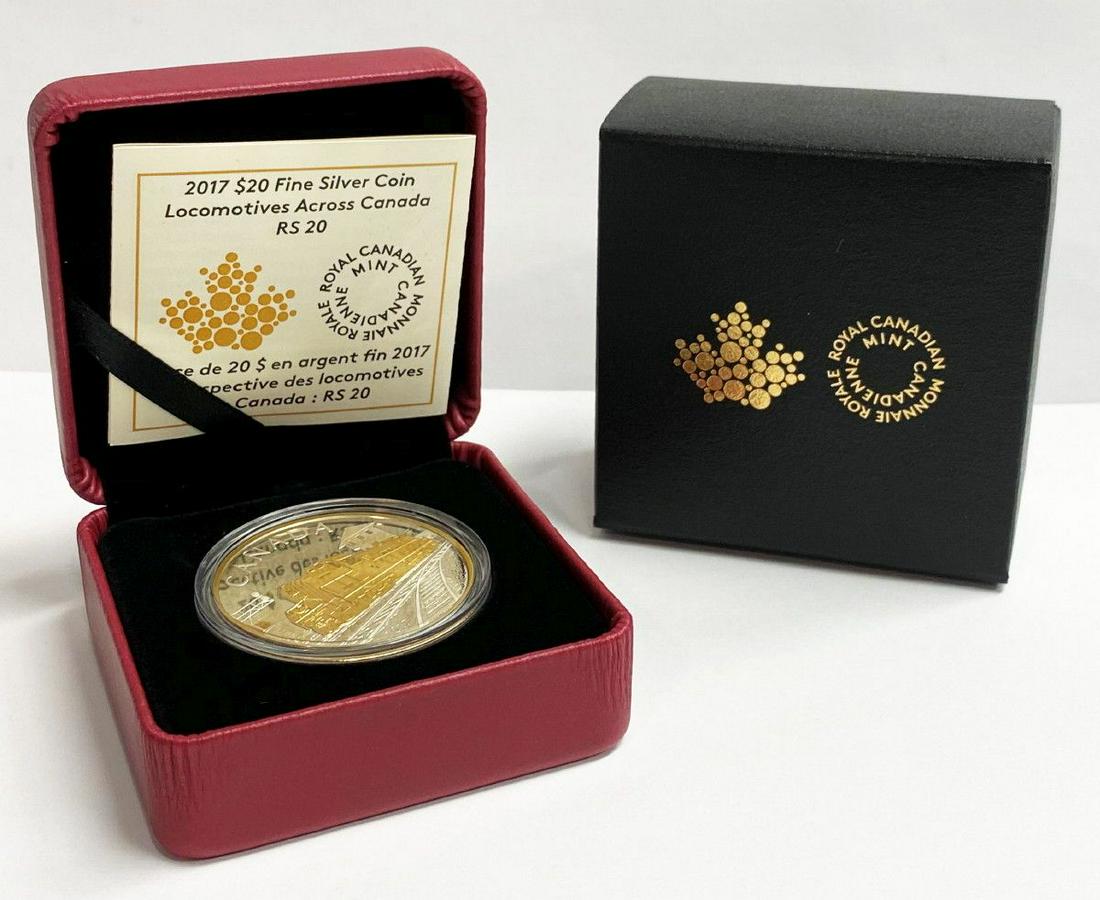 2017 $20 FINE SILVER COIN LOCOMOTIVES ACROSS CANADA OGP: 31.39 GRAMS OF SILVER AS STATED IN THE CERTIFICATE OF AUTHENTICITY WINNER SHALL RECEIVE THE EXACT COIN SHOWN HERE