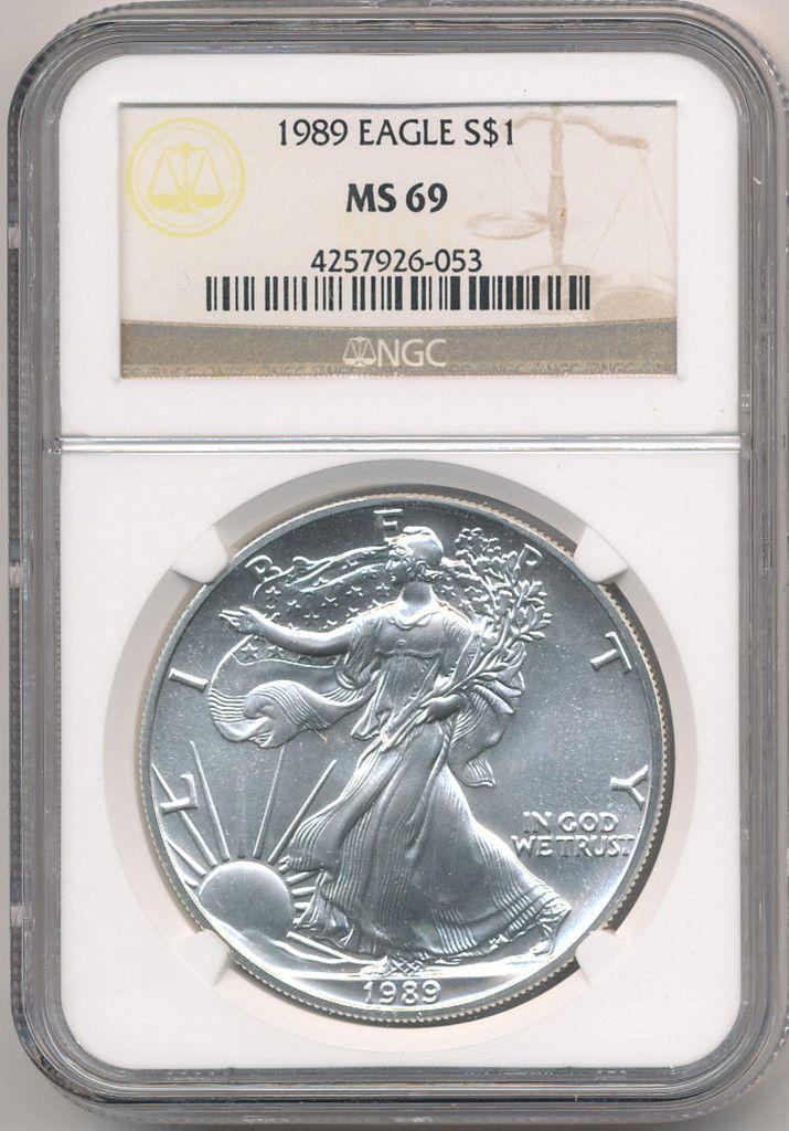 1989 American Silver Eagle NGC MS69 (1 of 2)