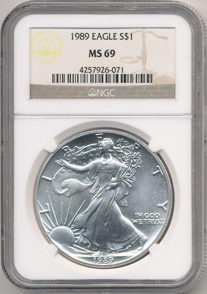 1989 AMERICAN SILVER EAGLE NGC MS69 (1 of 2)