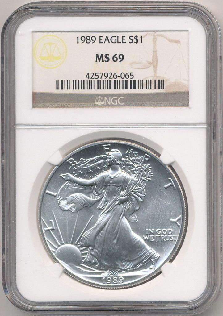 1989 AMERICAN SILVER EAGLE NGC MS69 (1 of 2)