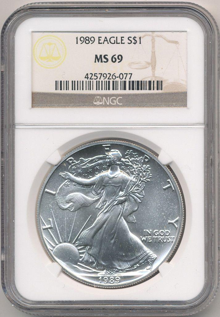 1989 AMERICAN SILVER EAGLE NGC MS69 (1 of 2)