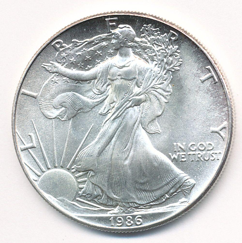 1986 AMERICAN SILVER EAGLE MS68: WINNER SHALL RECEIVE THE EXACT COIN SHOWN HERE