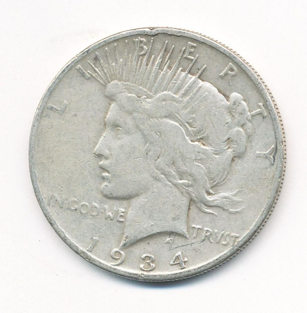 1934-S PEACE SILVER DOLLAR FINE (1 of 2)