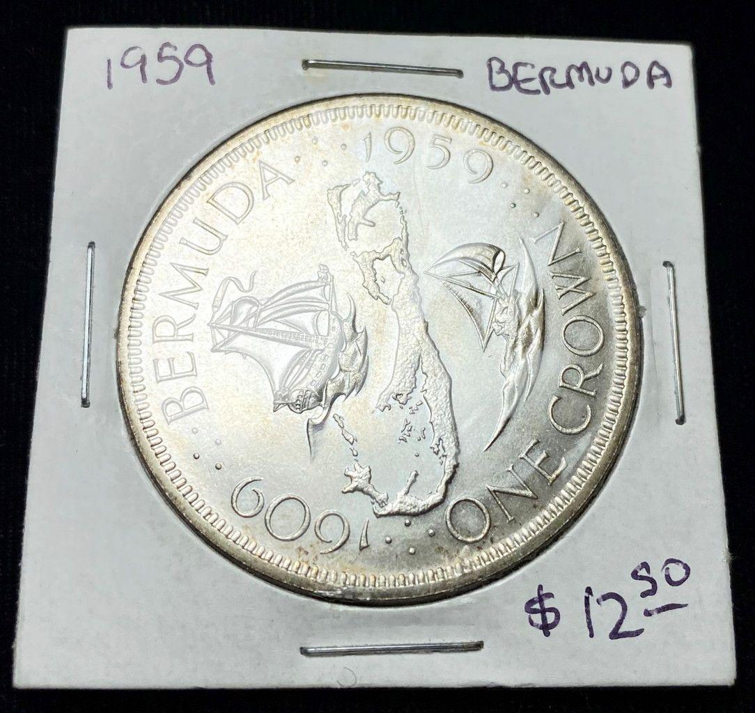 1959 Bermuda Silver Coin 1 Crown (1 of 2)