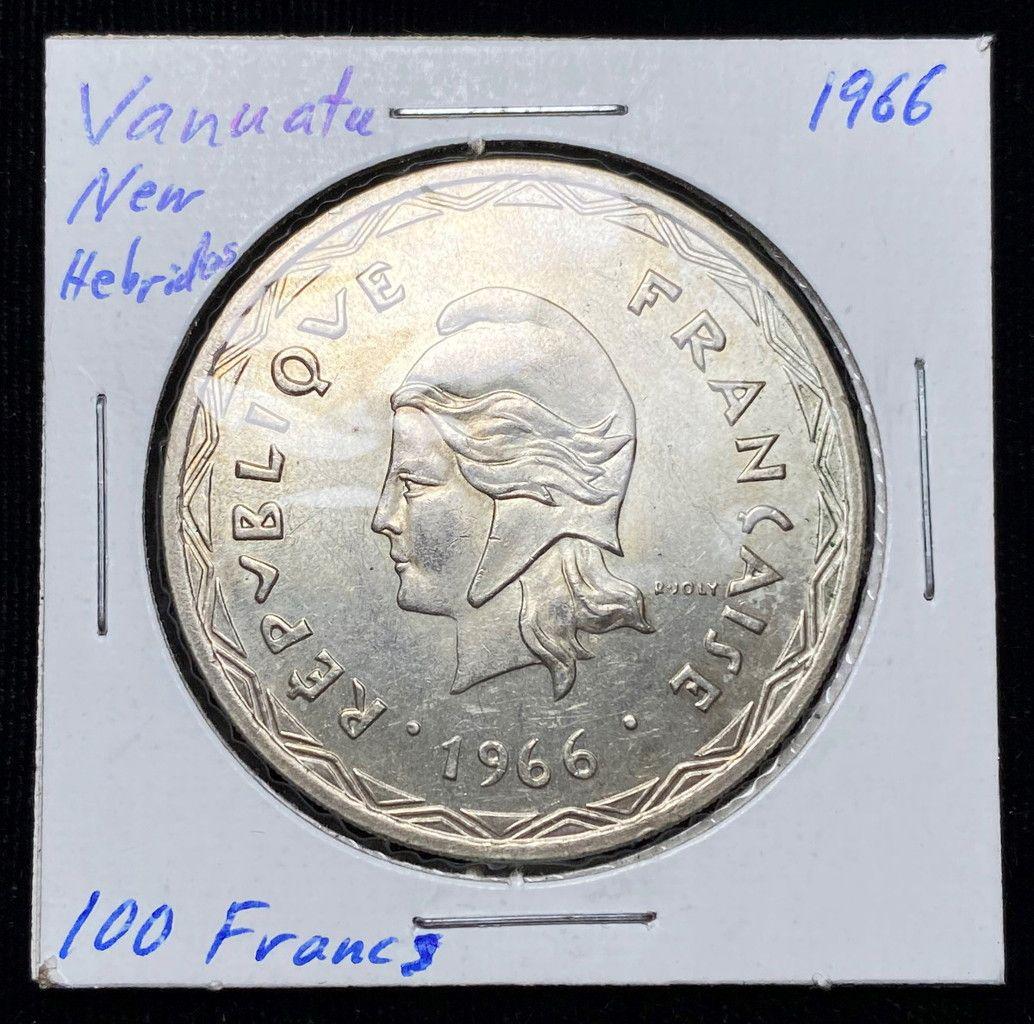 1966 Vanuatu New Hebrides Silver Coin 100 Francs (1 of 2)