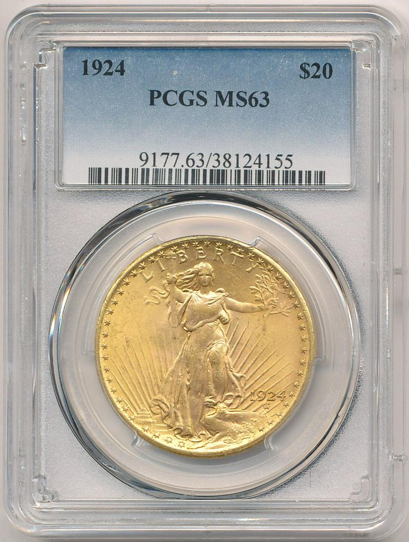 1924 PCGS MS63 $20 Gold St.Gaudens (1 of 2)