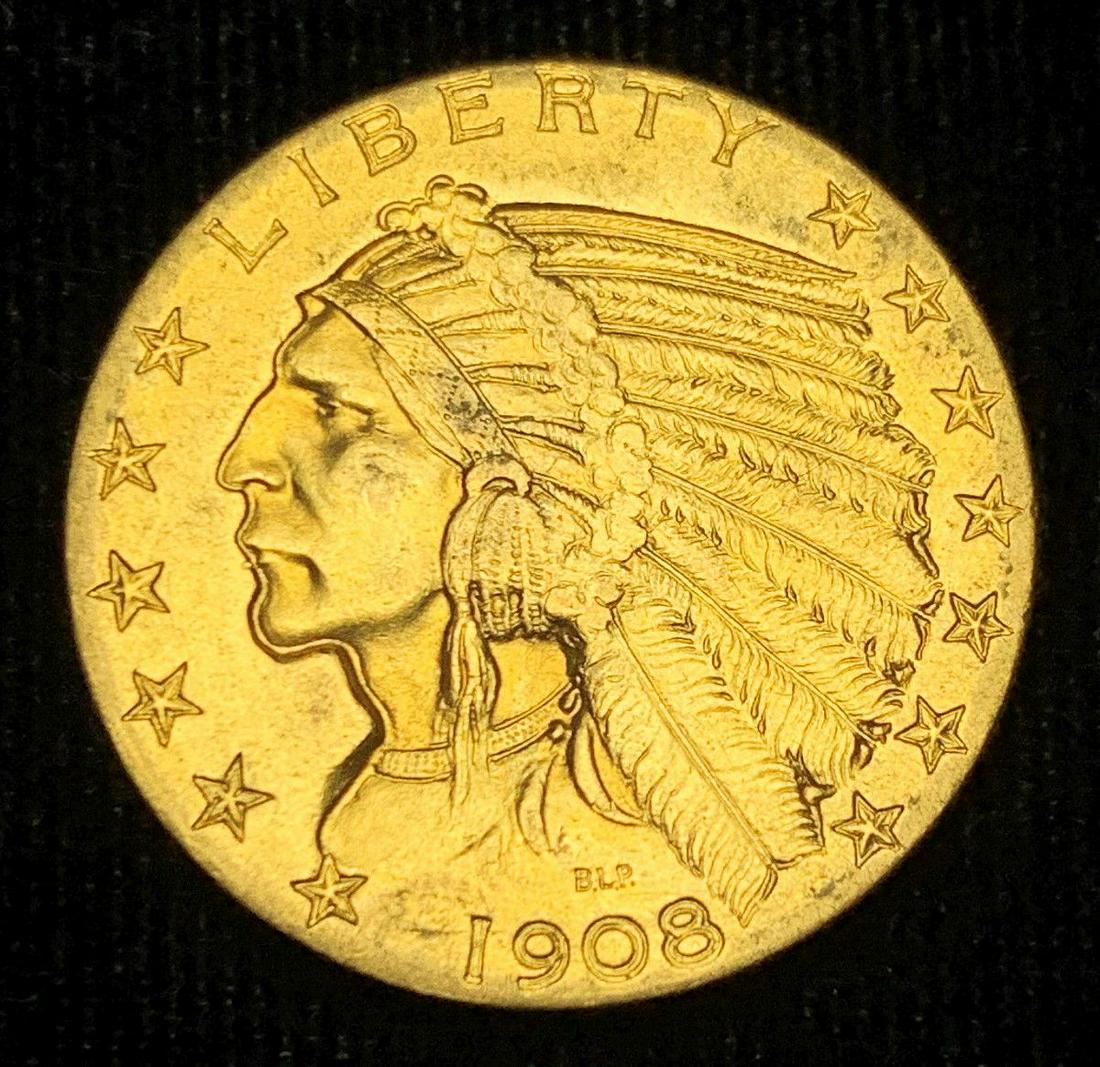 1908 $5 Indian Gold AU58 (1 of 2)