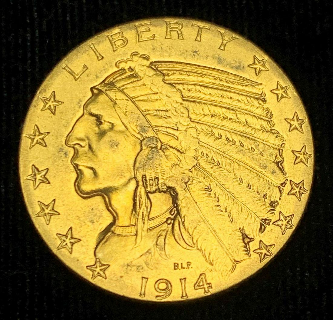 1914-D $5 Indian Gold AU58 (1 of 2)
