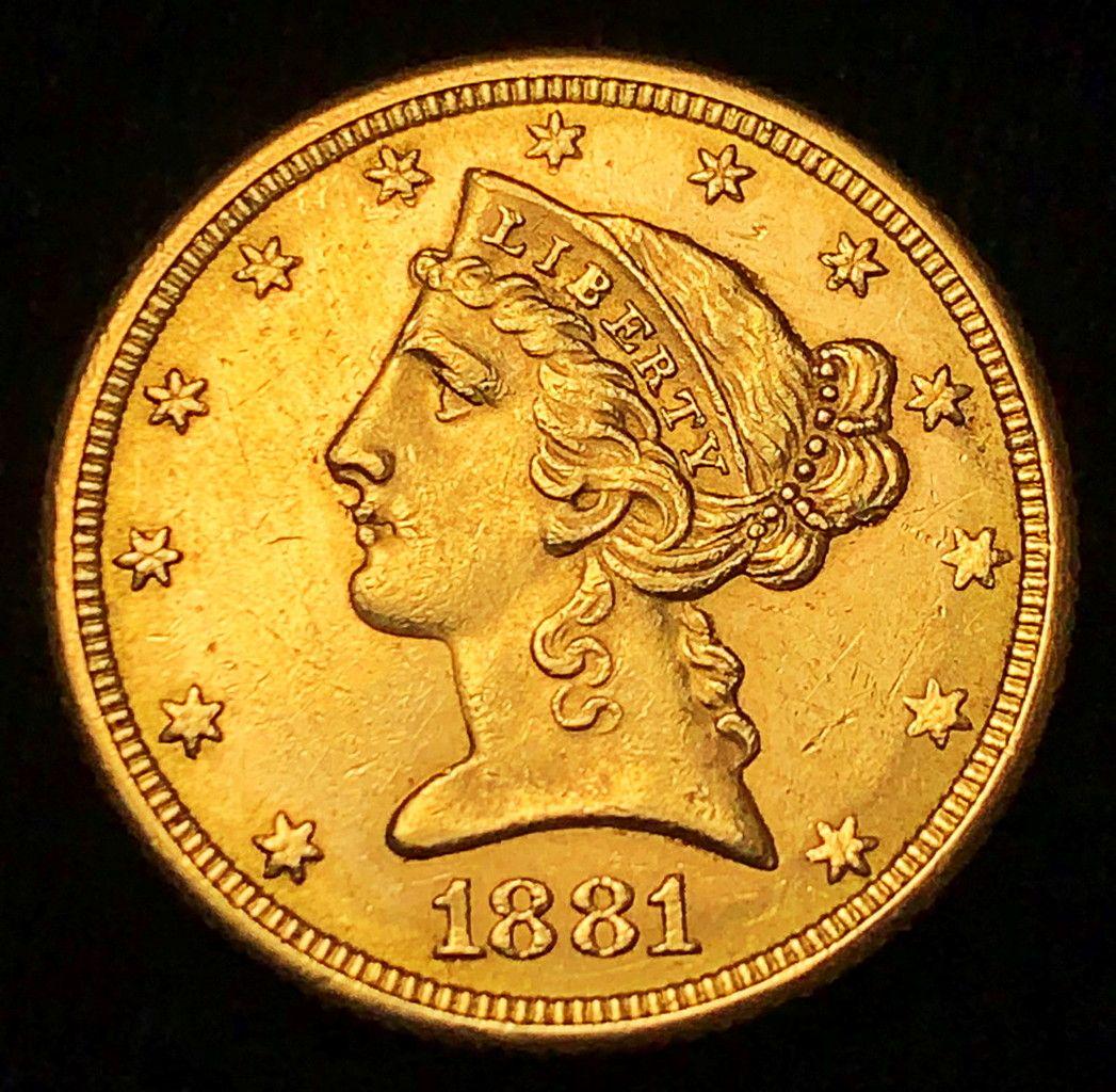 1881 $5 Liberty Head Gold MS64 Detail (1 of 2)