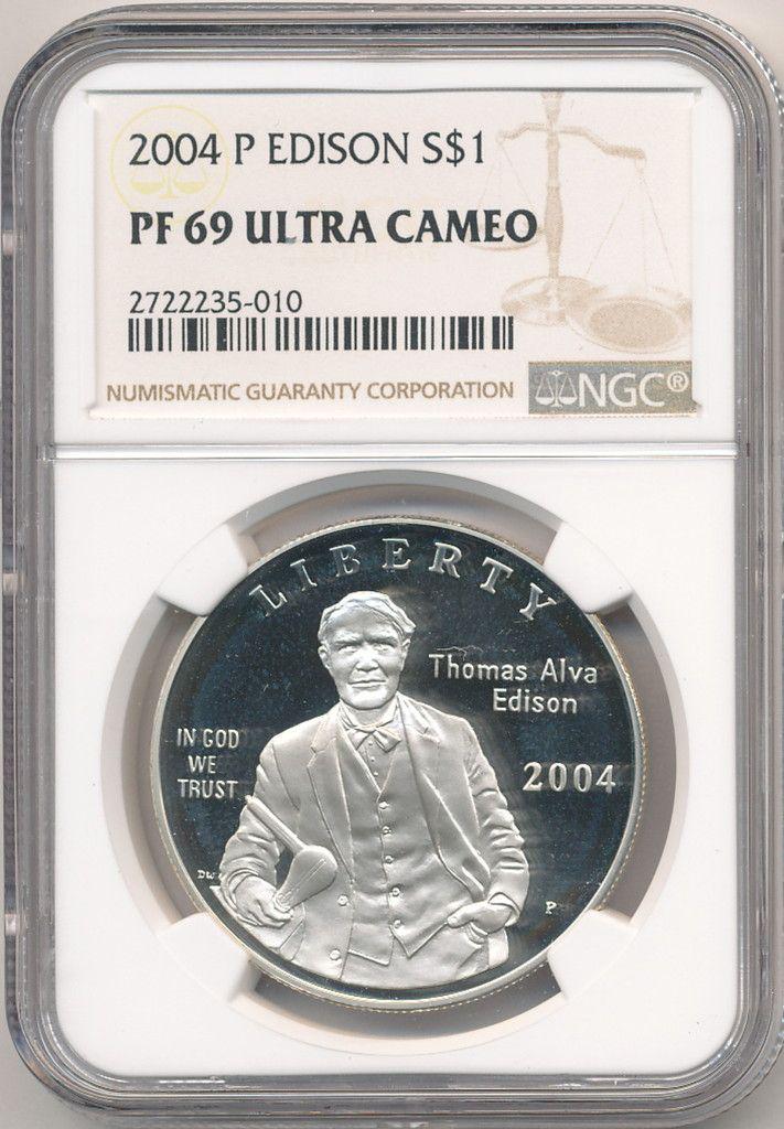 2004-P EDISON SILVER DOLLAR NGC PF69 ULTRA CAMEO (1 of 2)