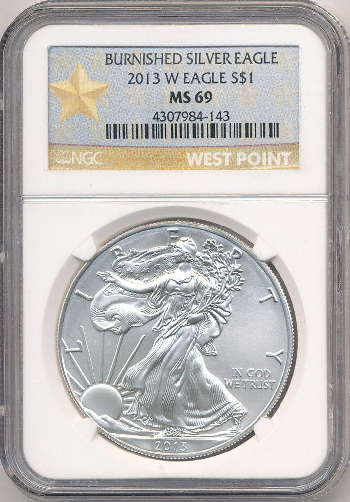 2013 BURNISHED AMERICAN SILVER EAGLE NGC MS69 (1 of 2)