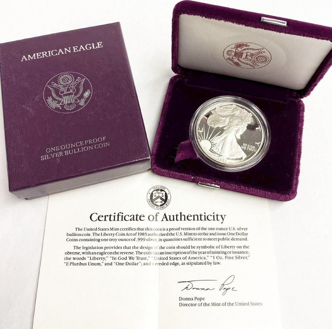 1991 Proof 69 Silver Eagle With Box & Papers US Mint (1 of 5)
