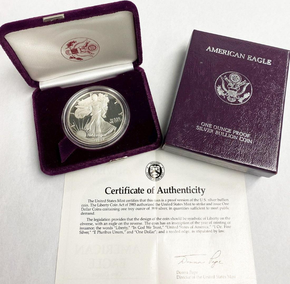 1989 Proof 69 Silver Eagle With Box & Papers US Mint (1 of 5)