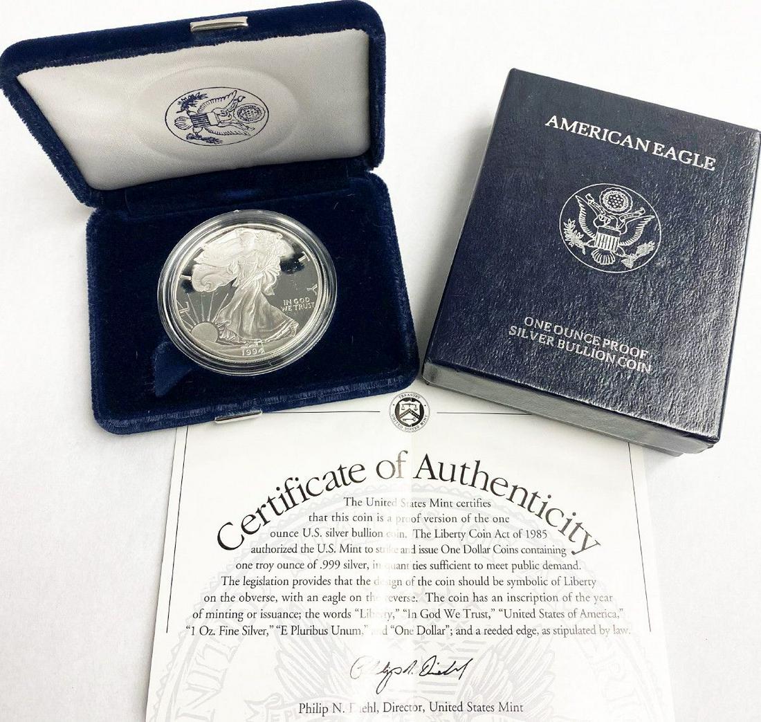 1994 Proof 69 Silver Eagle With Box & Papers US Mint (1 of 5)