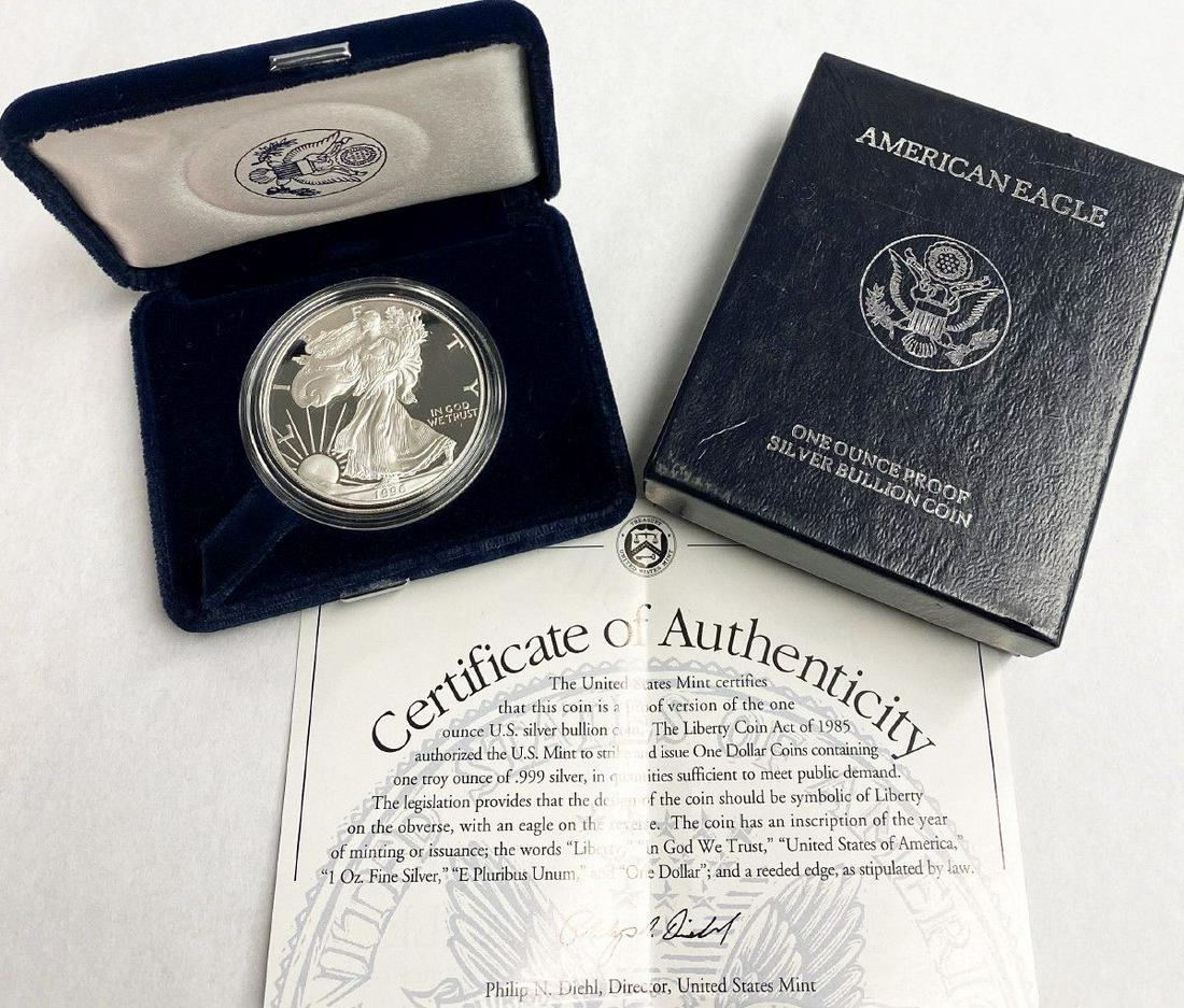 1996 Proof 69 Silver Eagle With Box & Papers US Mint (1 of 5)
