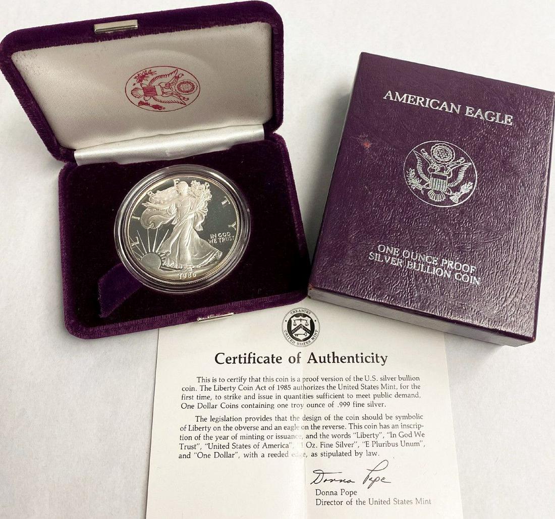 1986 Proof 69 Silver Eagle With Box & Papers US Mint (1 of 5)