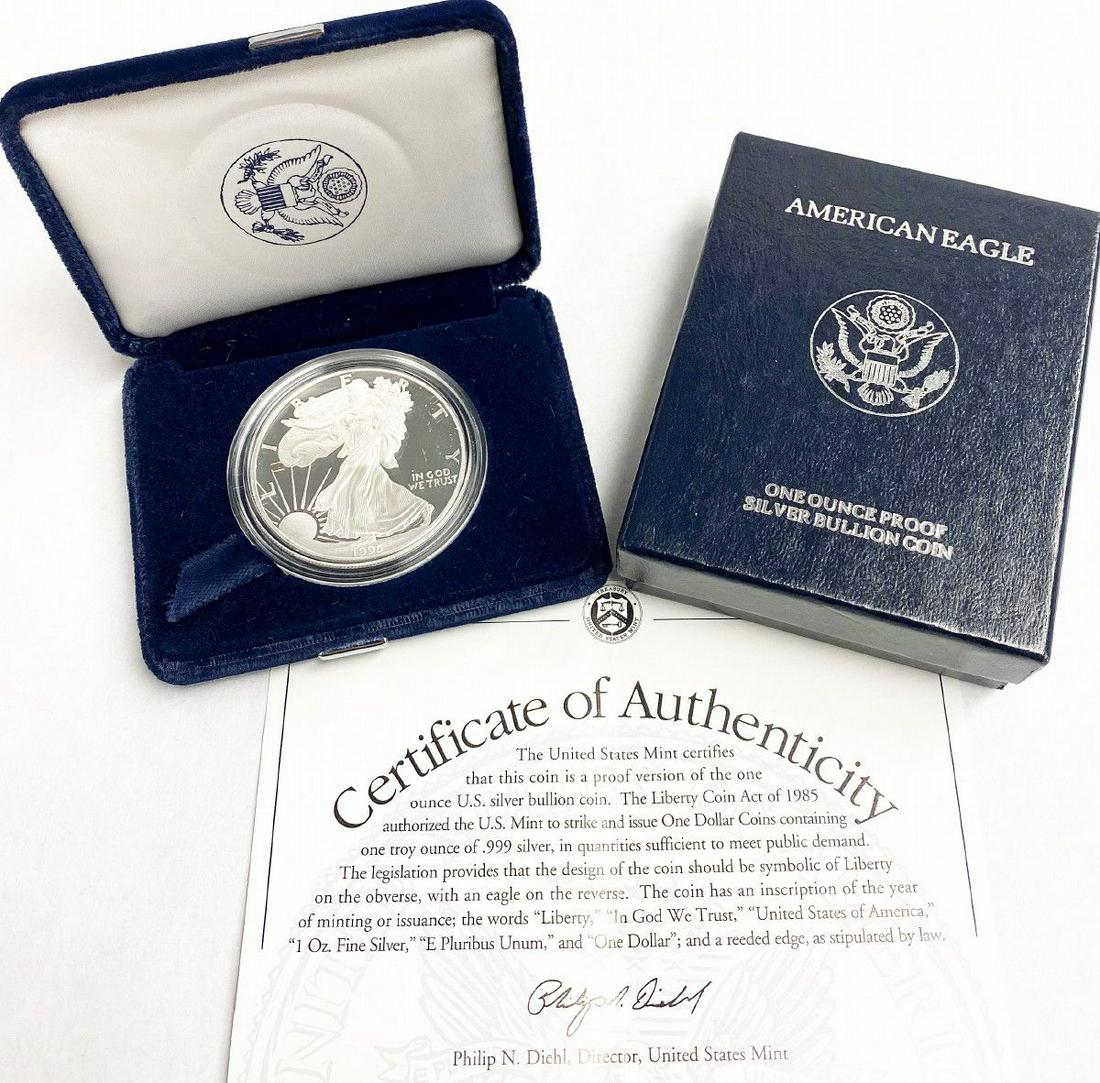 1995 Proof 69 Silver Eagle With Box & Papers US Mint (1 of 5)