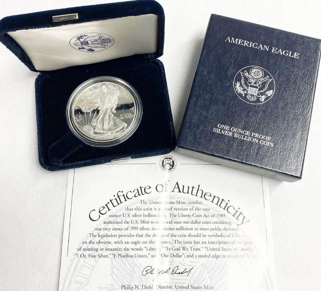1999 Proof 69 Silver Eagle With Box & Papers US Mint (1 of 5)