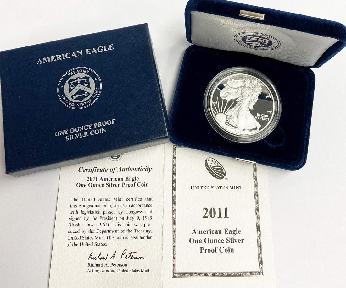 2011 Proof 69 Silver Eagle With Box & Papers US Mint (1 of 5)