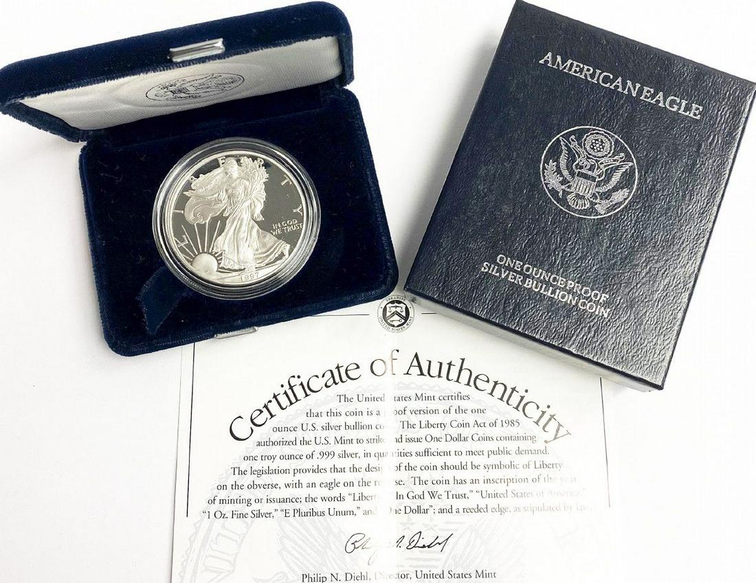 1997 Proof 69 Silver Eagle With Box & Papers US Mint (1 of 5)