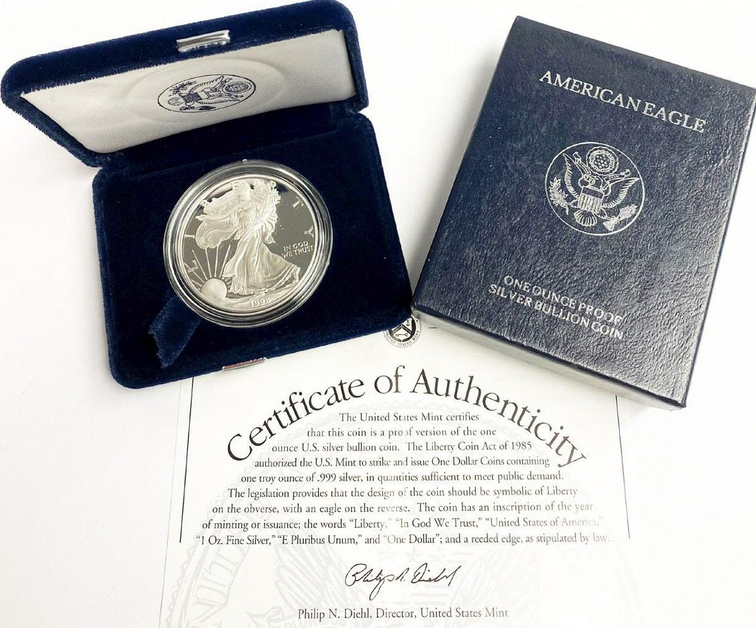 1998 Proof 69 Silver Eagle With Box & Papers US Mint (1 of 5)