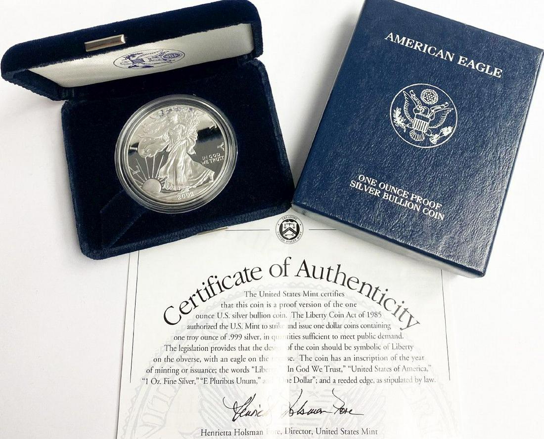 2002 Proof 69 Silver Eagle With Box & Papers US Mint (1 of 5)