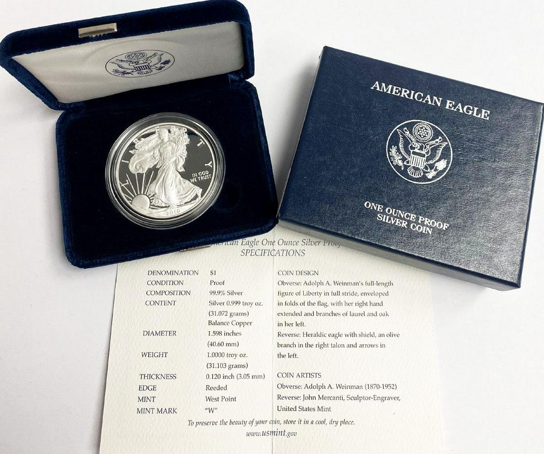 2010 Proof 69 Silver Eagle With Box & Papers US Mint (1 of 5)